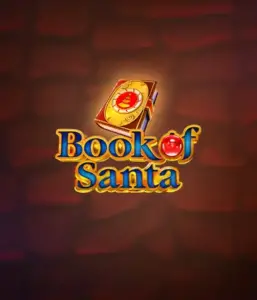 Experience the holiday spirit with Book of Santa slot by Endorphina, featuring an intricately designed golden book decorated with Santa's iconic symbol. This image evokes the magic and mystery of Christmas, set against a softly glowing red background. Perfect for holiday season gaming, delivering a delightful adventure. 