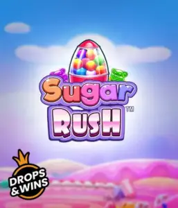 Dive into the delightful world of the Sugar Rush slot game by Pragmatic Play, showcasing a colorful candy dispenser on a dreamy background of candyland. This graphic captures the playfulness of the slot, adorned with bright candies and engaging typography. Ideal for those with a sweet tooth, delivering a delightful gaming experience. 